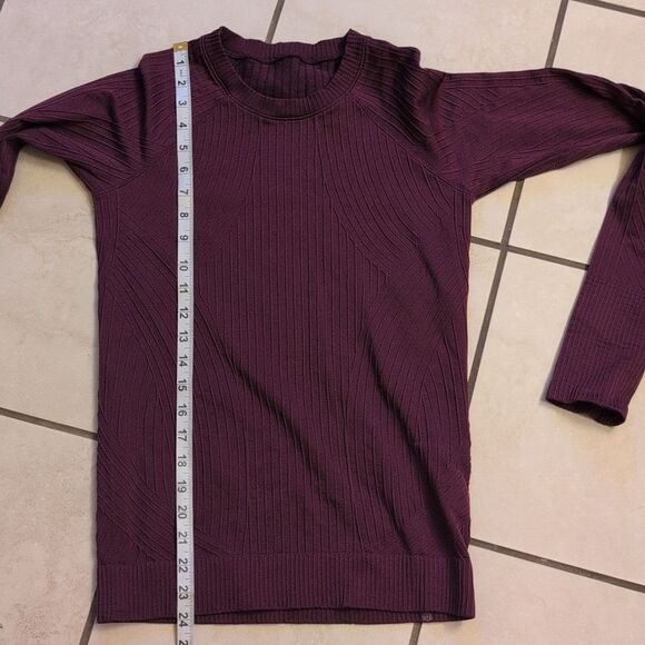 Lululemon Rest Less Pullover Ribbed Magenta Reddish Purple Size 4 - Picture 7 of 9